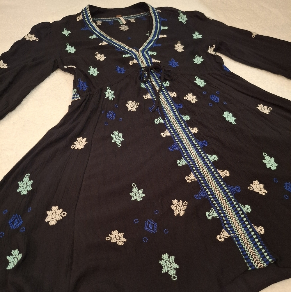 Free People Black Mini Dress -xs